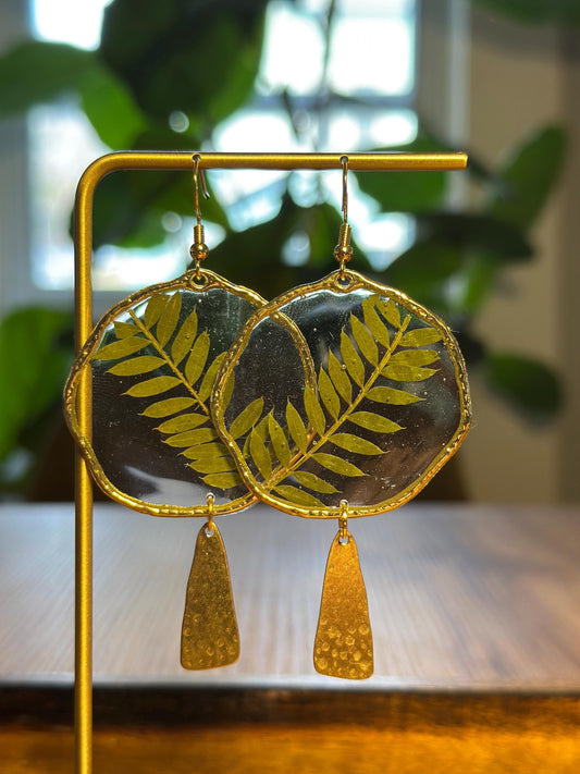 Resin and pressed flower earrings