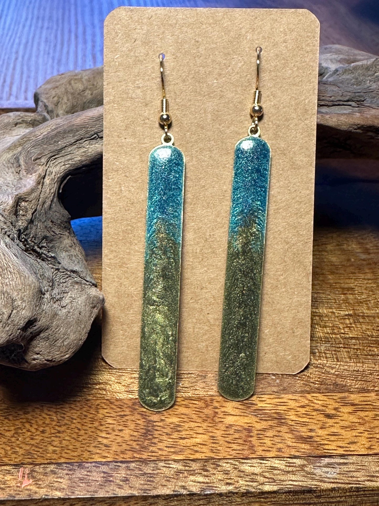 Resin and beaded earrings