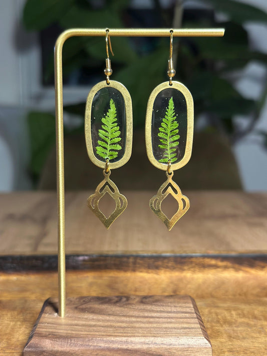 Resin and pressed flower earrings