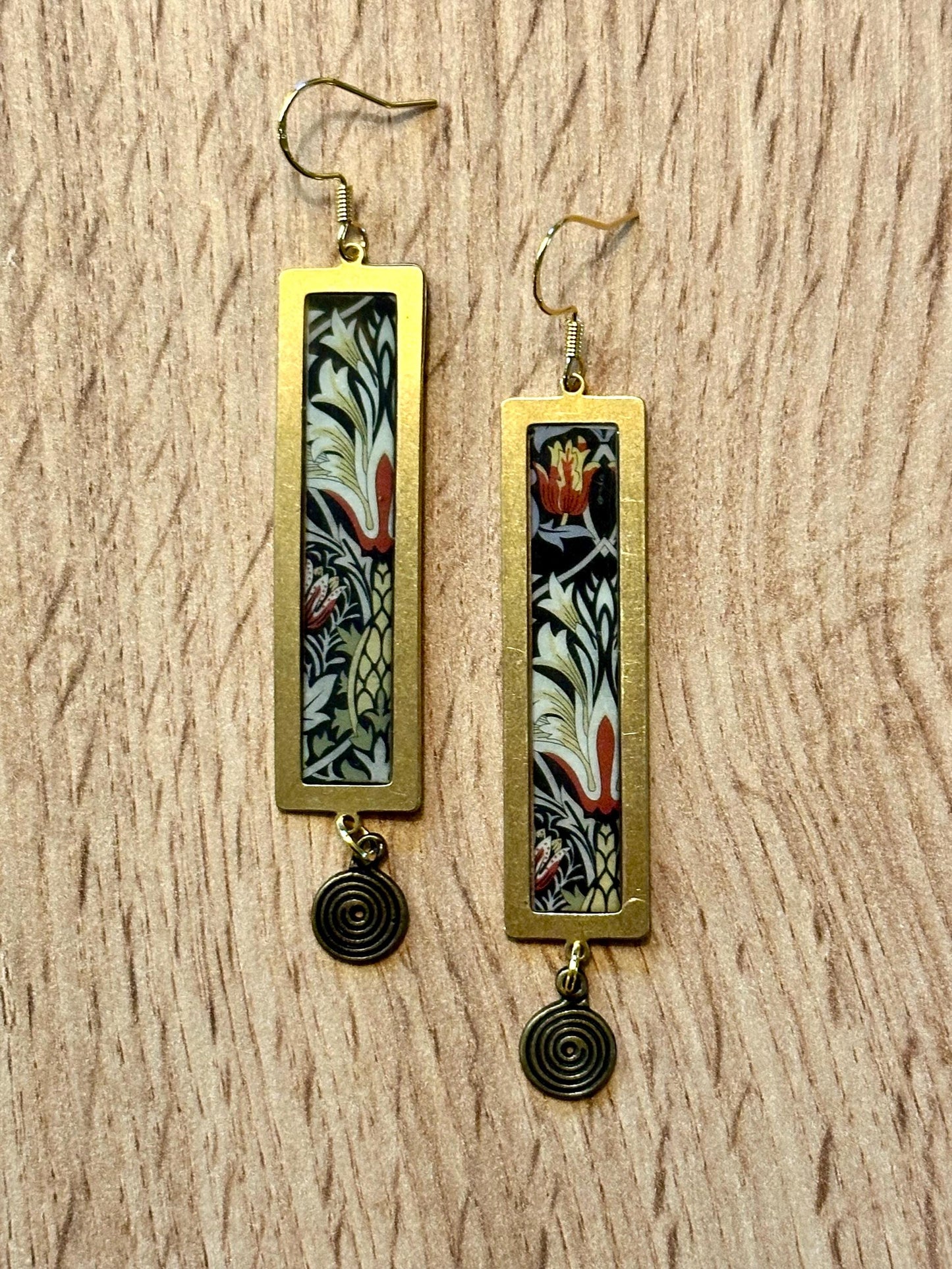 Resin and beaded earrings