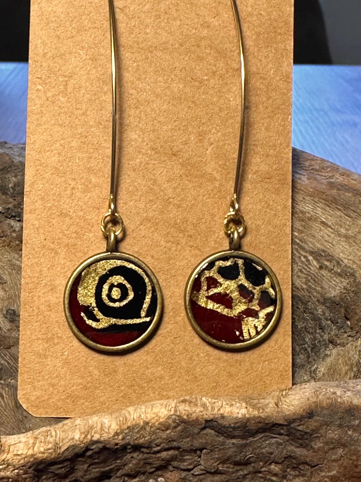 Resin and beaded earrings
