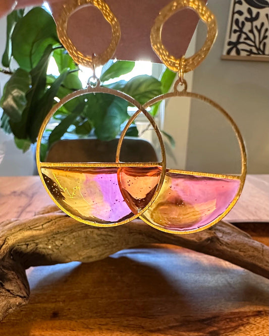 Resin and beaded earrings