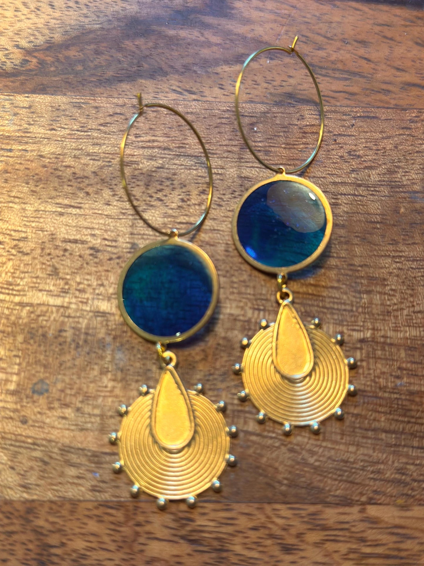 Resin and beaded earrings