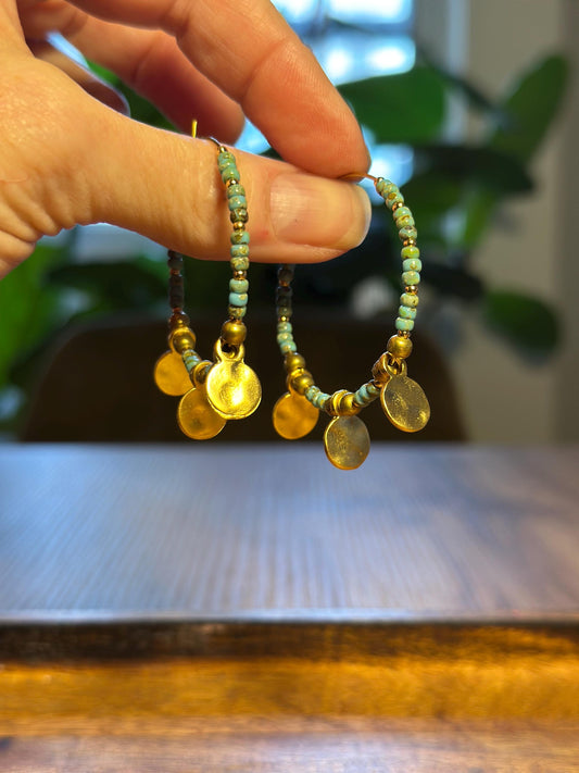 Beaded hoop earrings