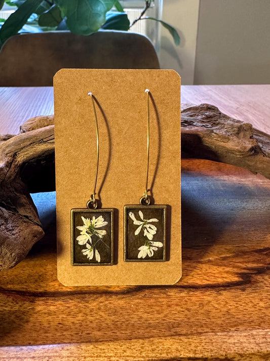 Resin and pressed flower earrings