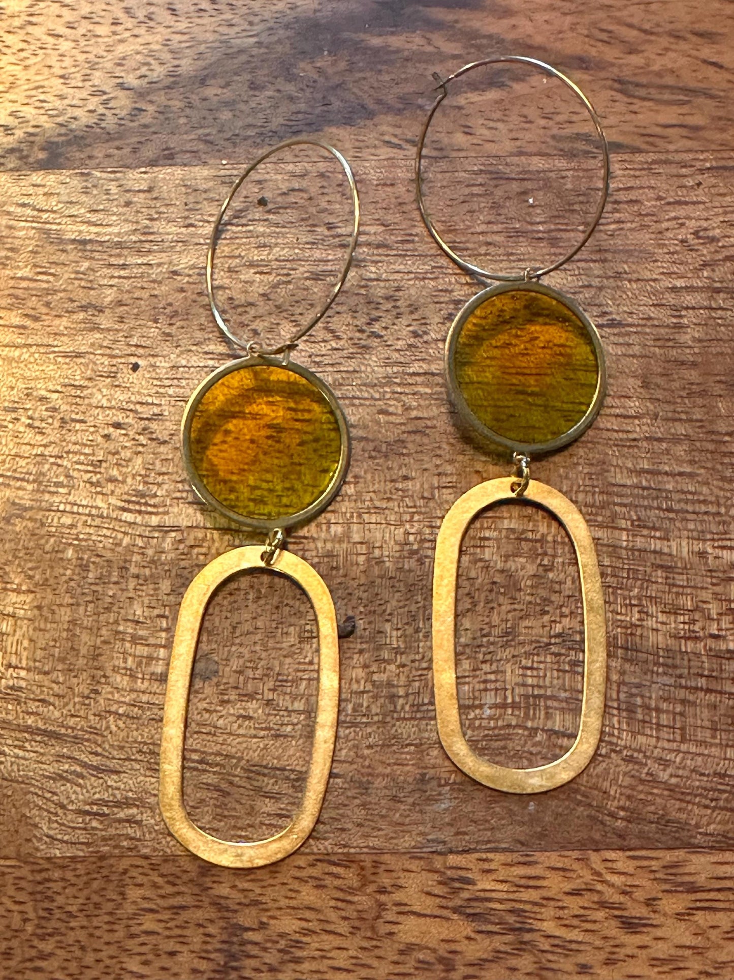 Resin and beaded earrings