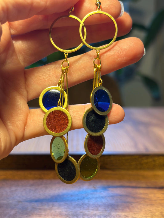 Resin and beaded earrings