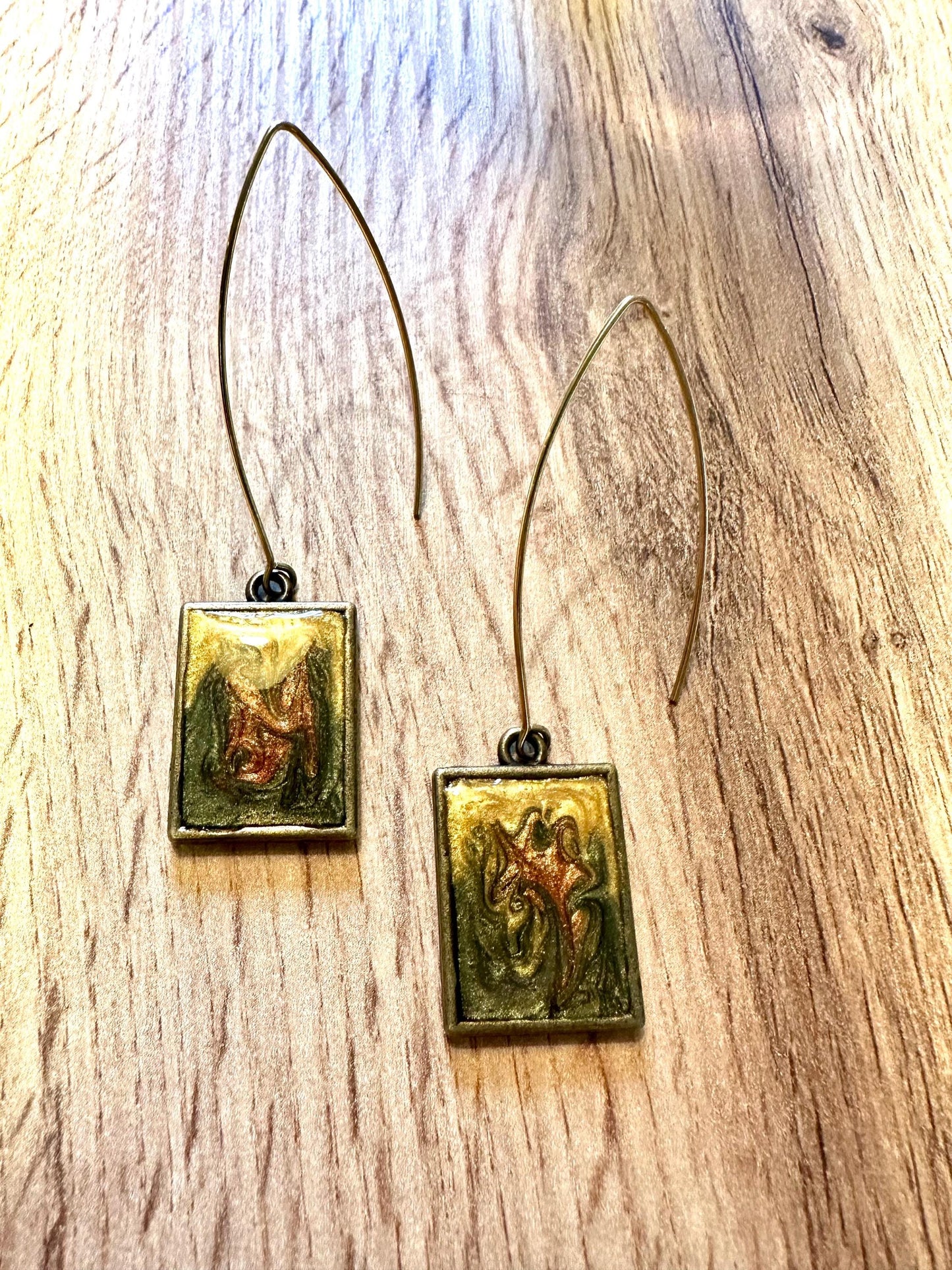 Resin and seed bead earrings
