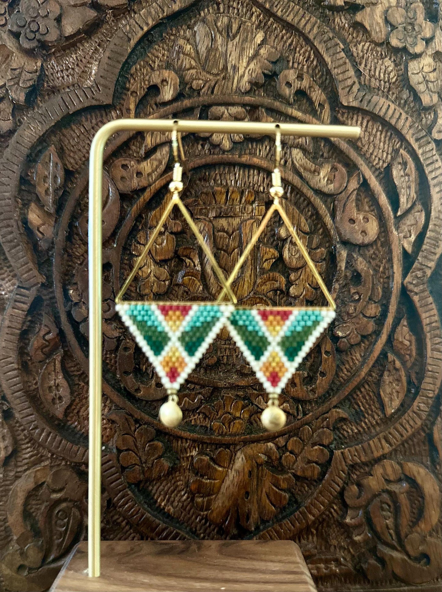 Hand-Beaded Fringe Earrings