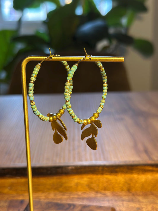 Beaded hoop earrings