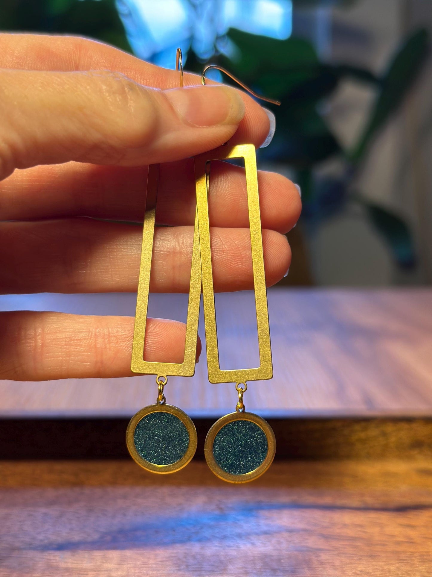 Resin and beaded earrings