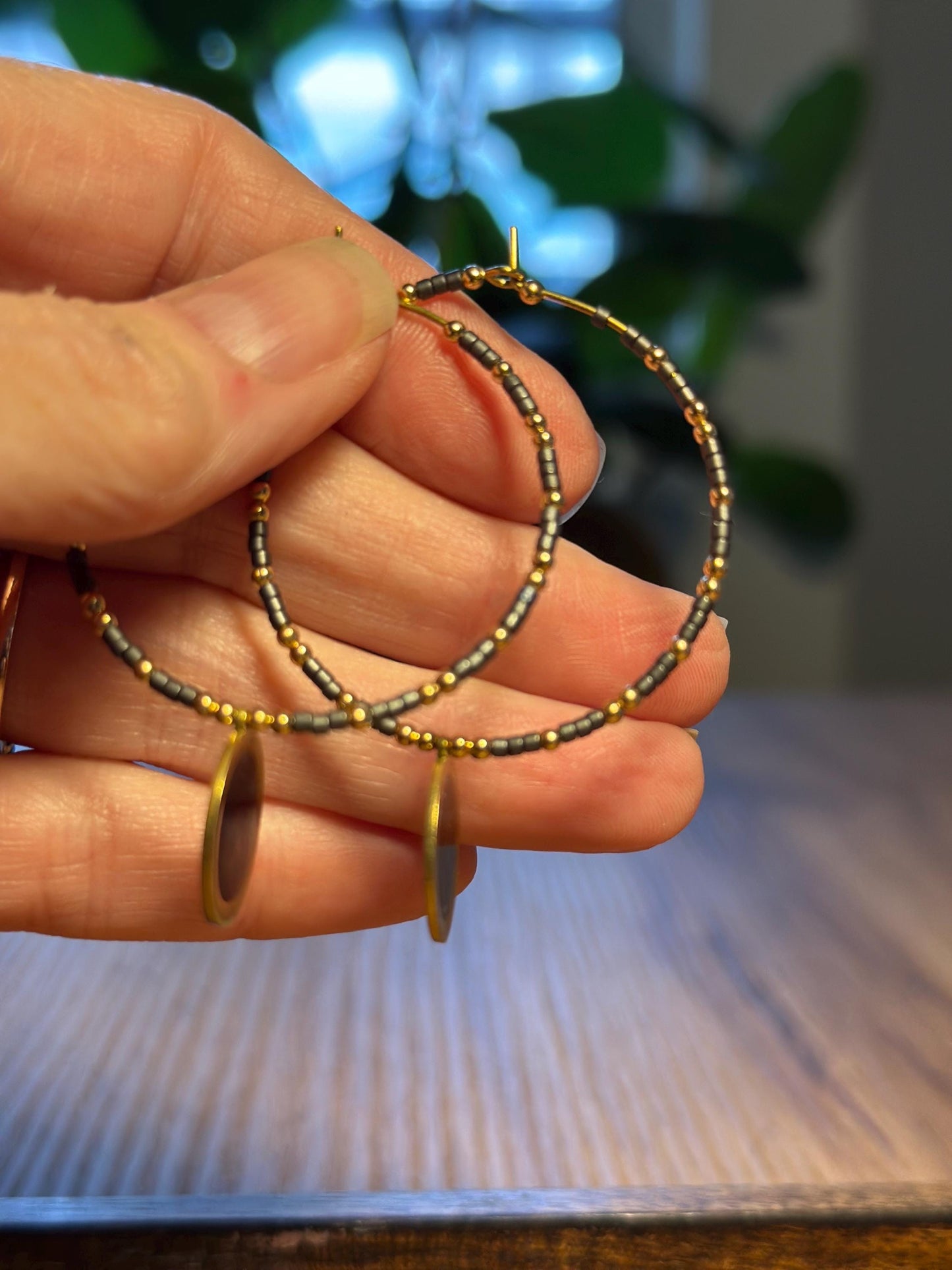 Beaded hoop earrings