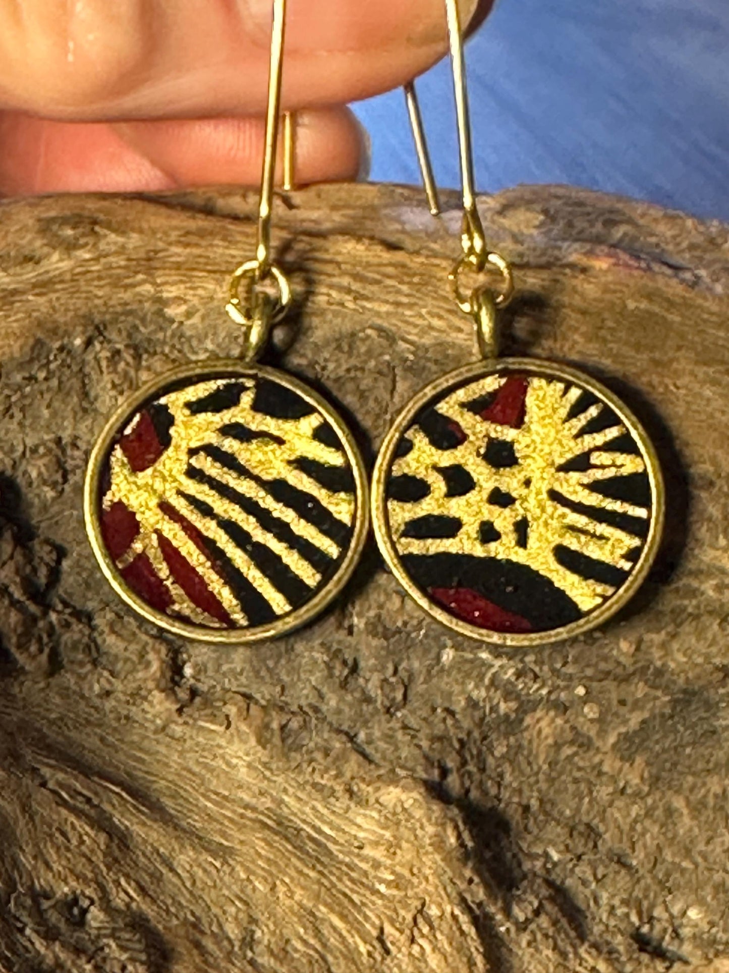 Resin and beaded earrings