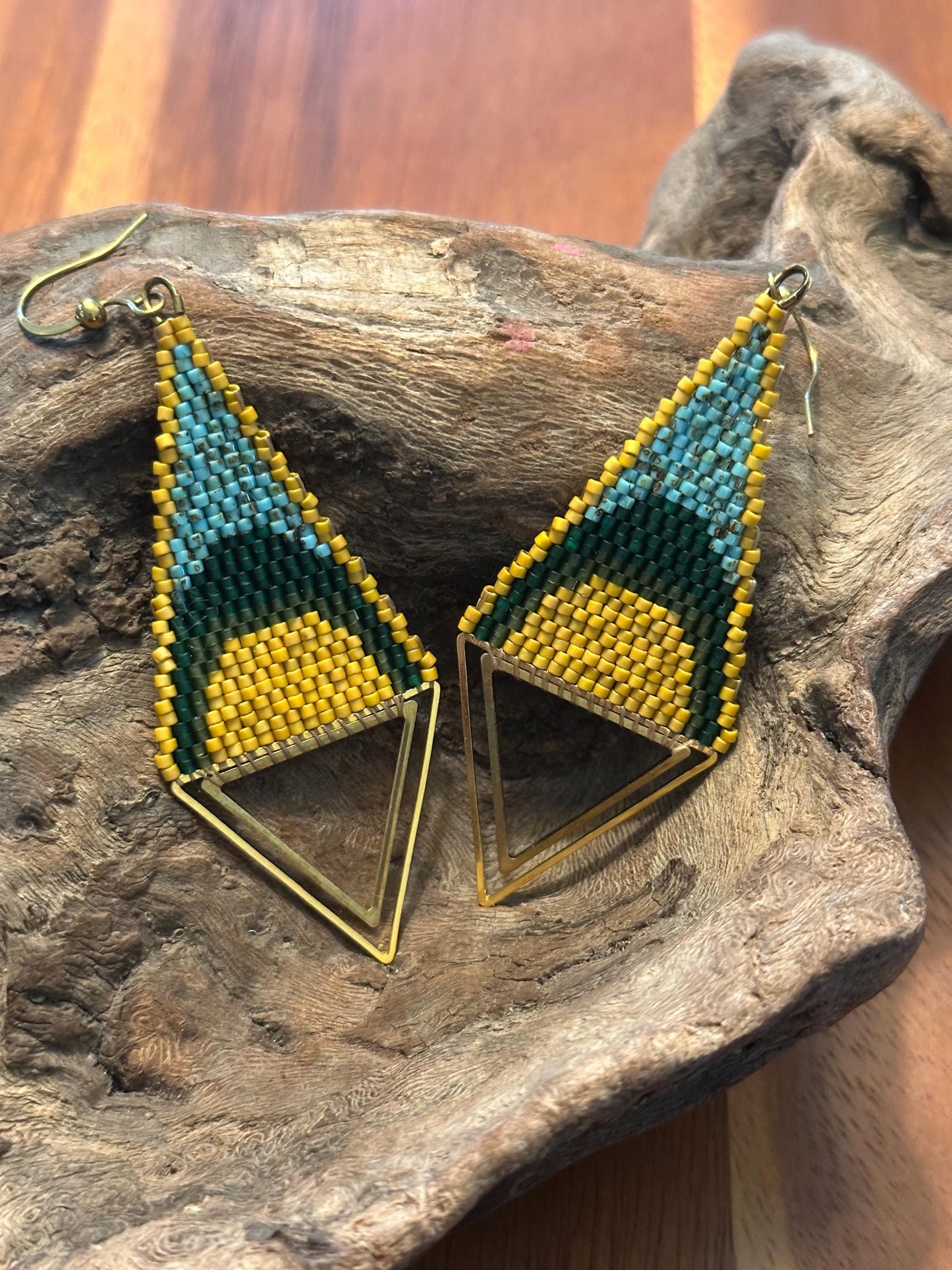 Hand-Beaded Fringe Earrings