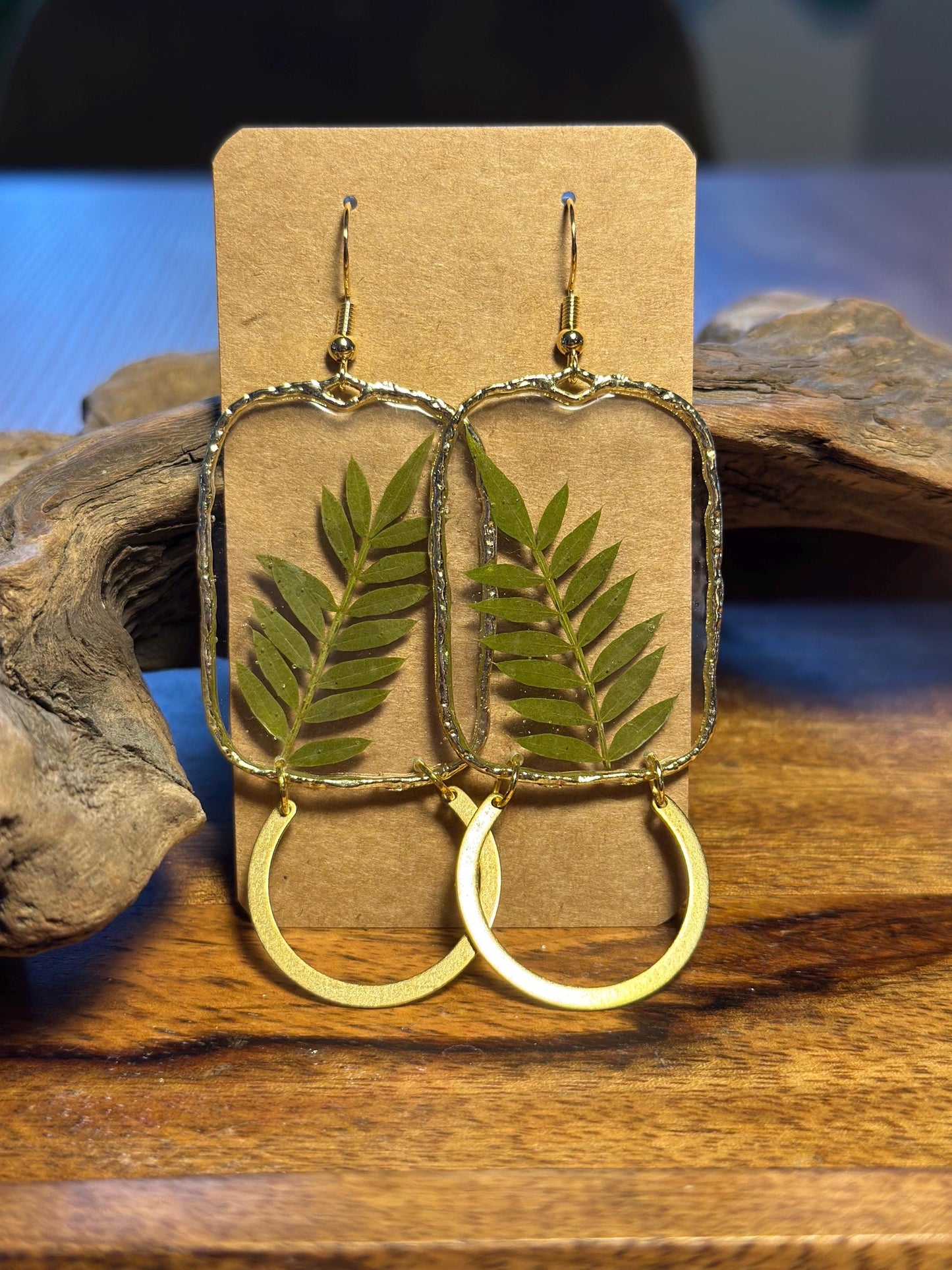 Resin and pressed flower earrings