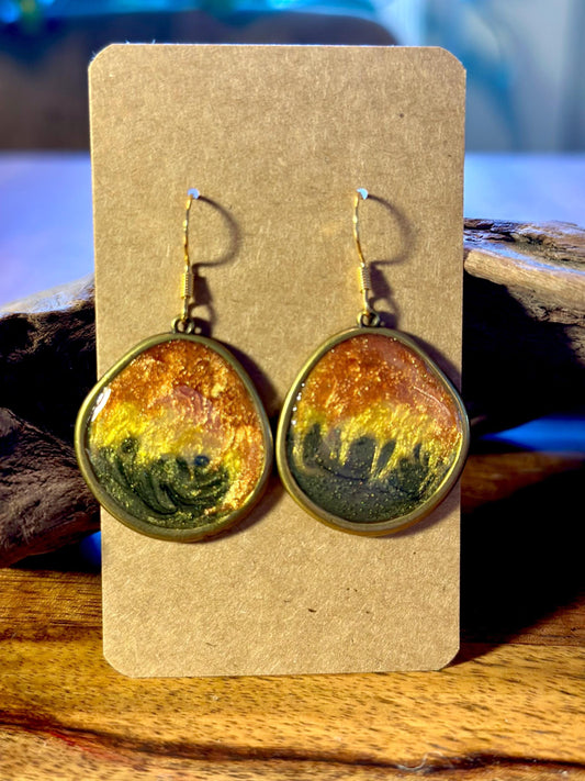 Resin and beaded earrings