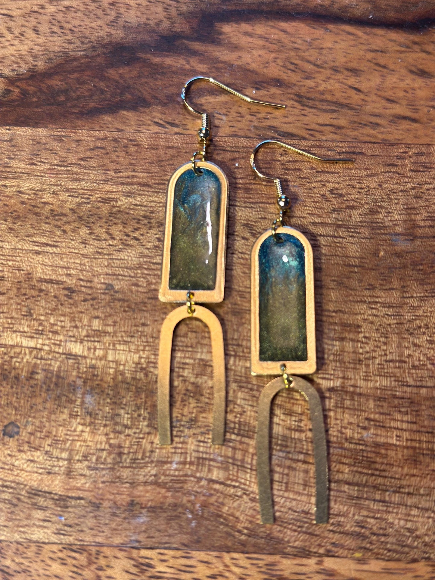 Resin and beaded earrings
