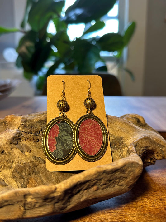 Resin and beaded earrings