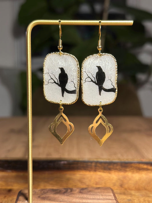 Resin and beaded earrings