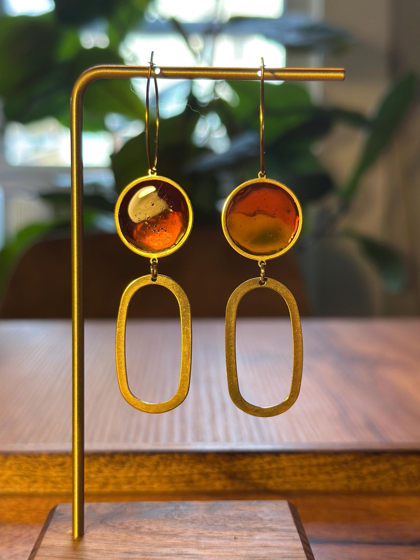 Resin and beaded earrings