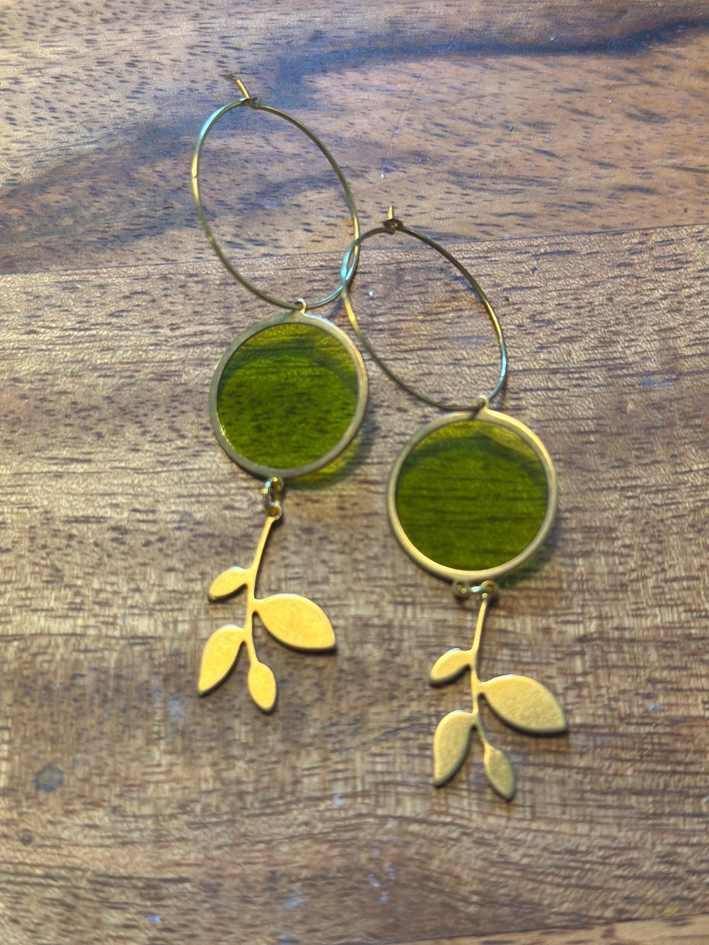 Resin and beaded earrings