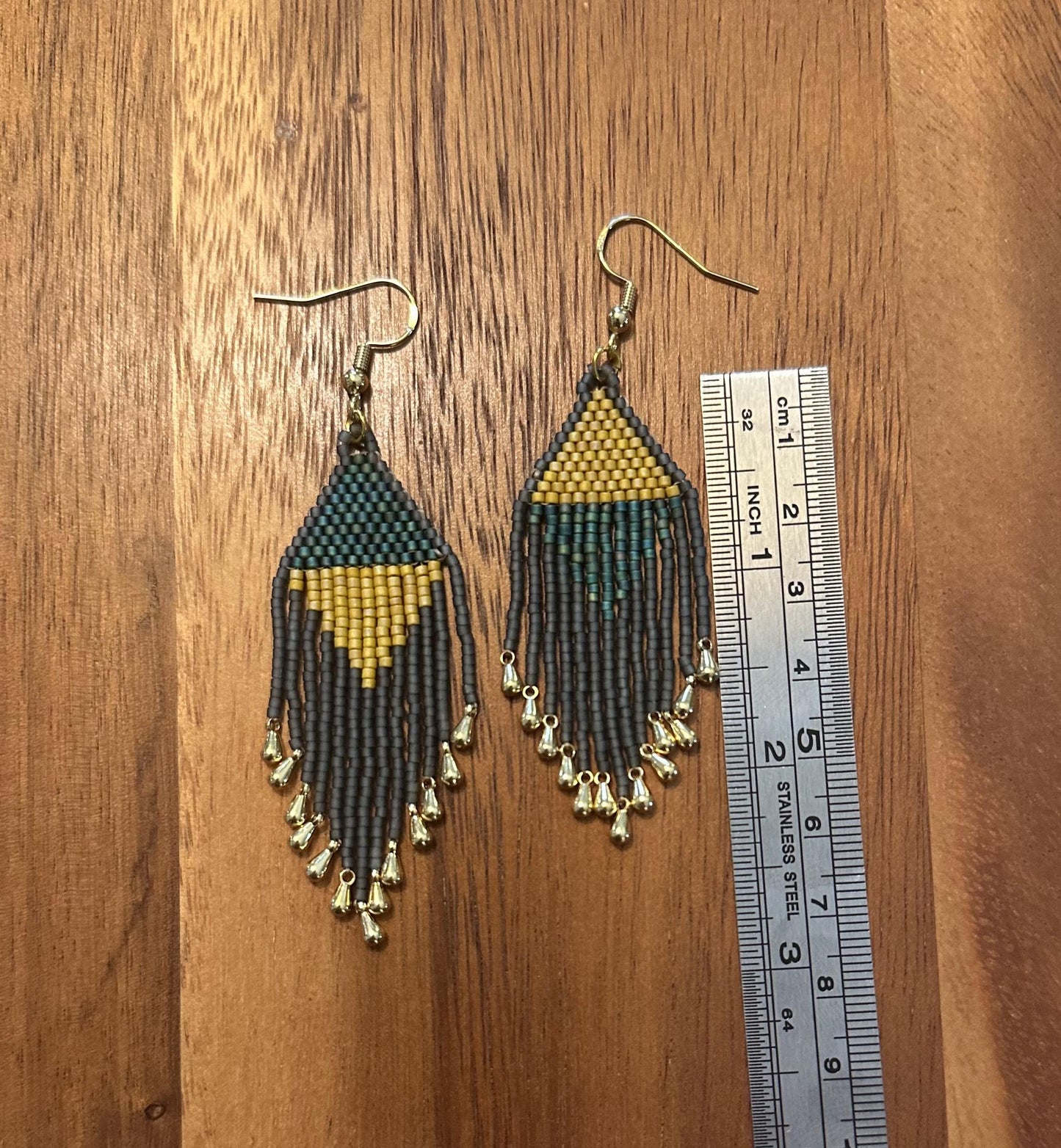 Hand-Beaded Fringe Earrings