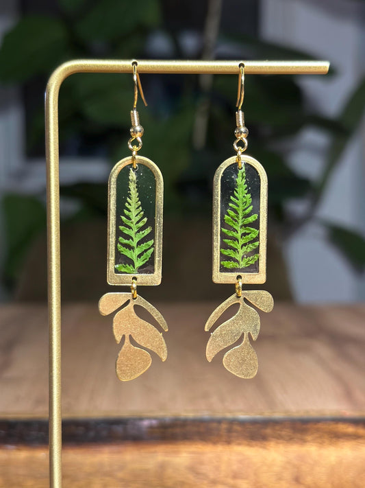 Resin and pressed flower earrings