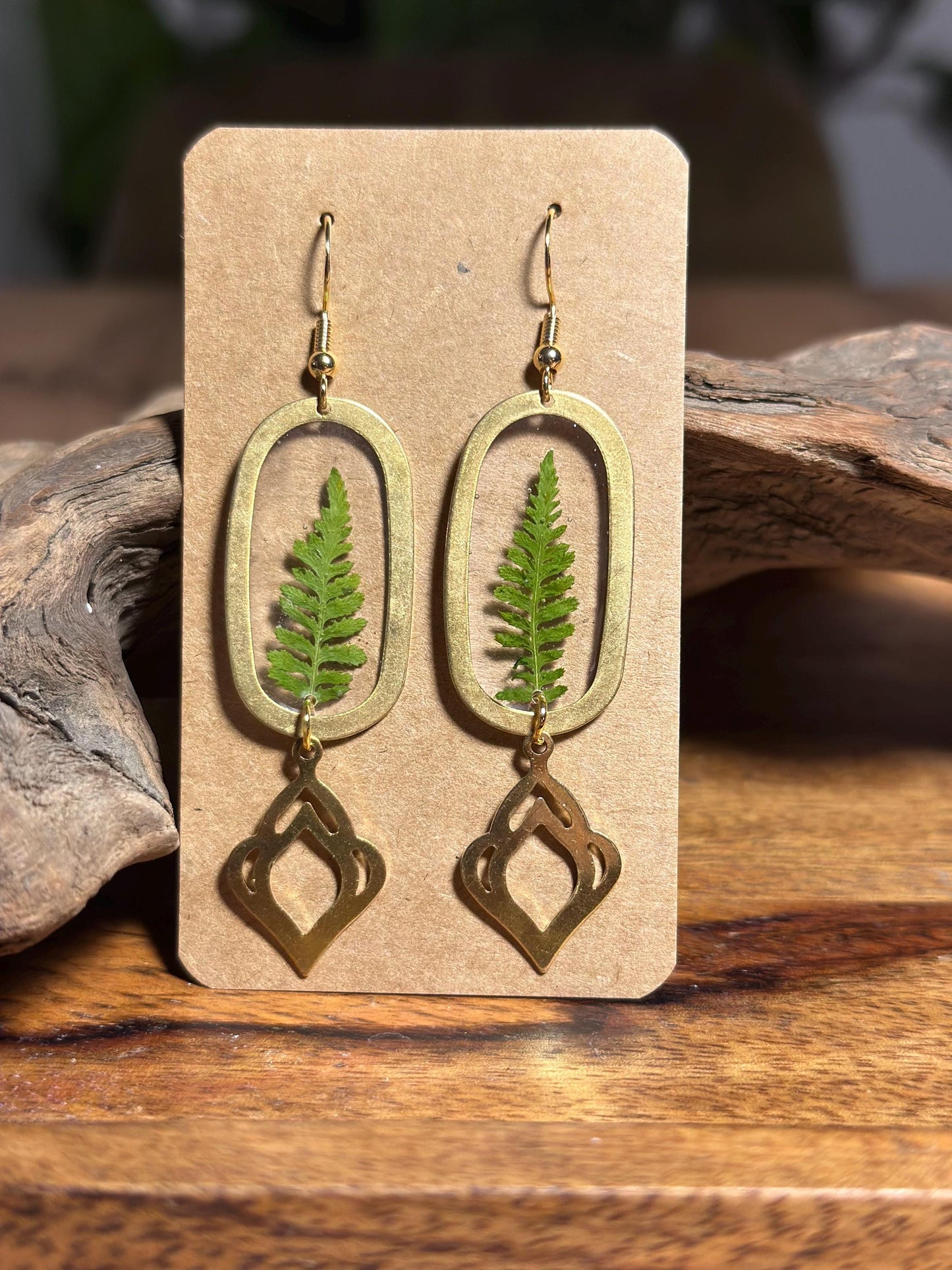 Resin and pressed flower earrings