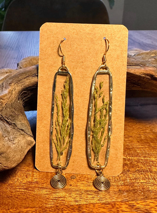 Resin and pressed flower earrings