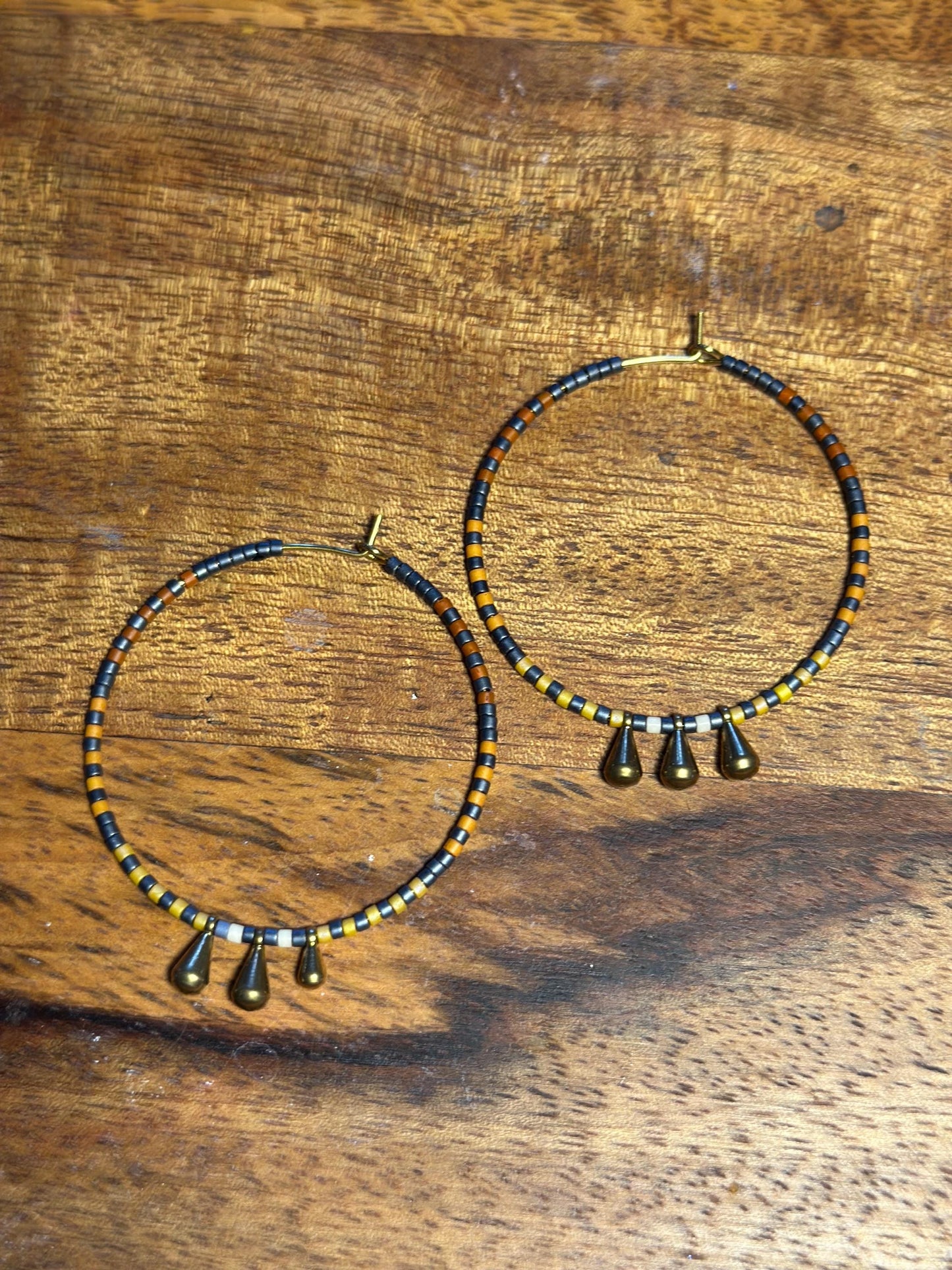 Beaded hoop earrings