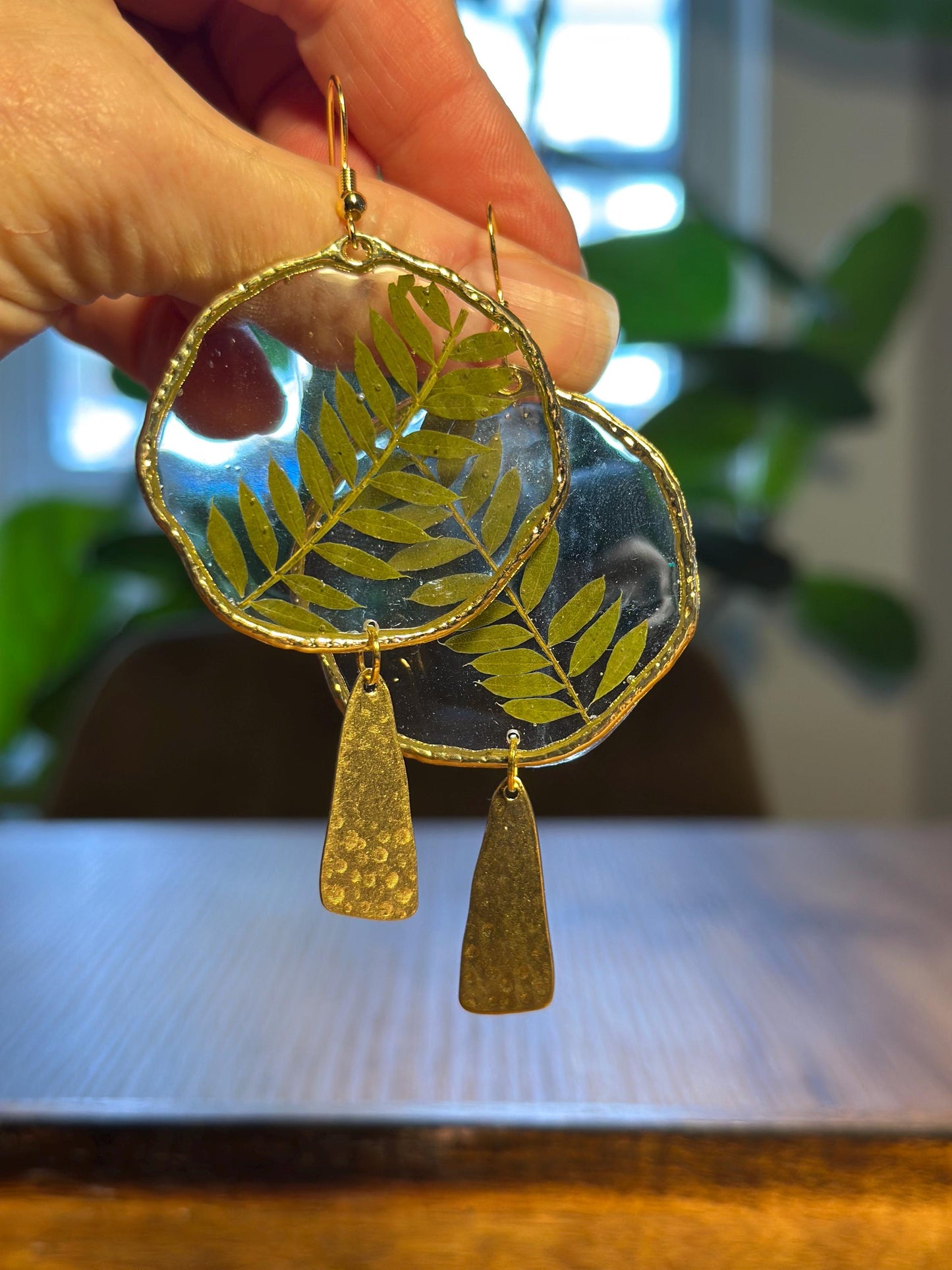Resin and pressed flower earrings