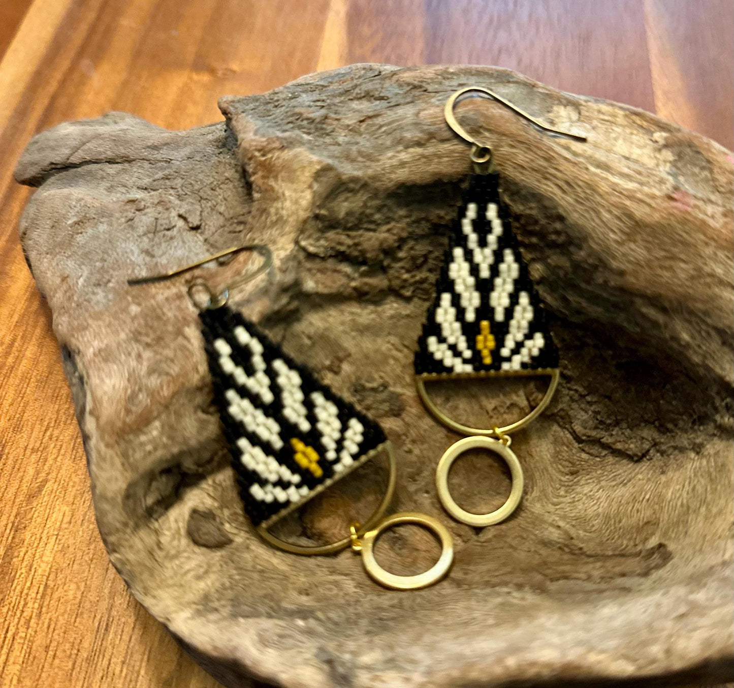 Hand-Beaded Fringe Earrings