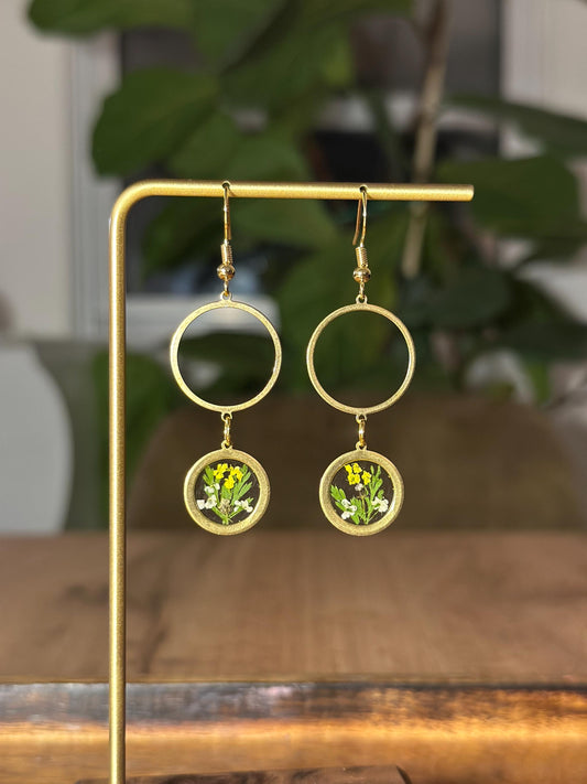 Resin and pressed flower earrings