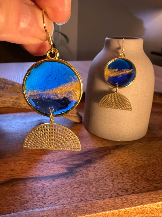 Resin and beaded earrings