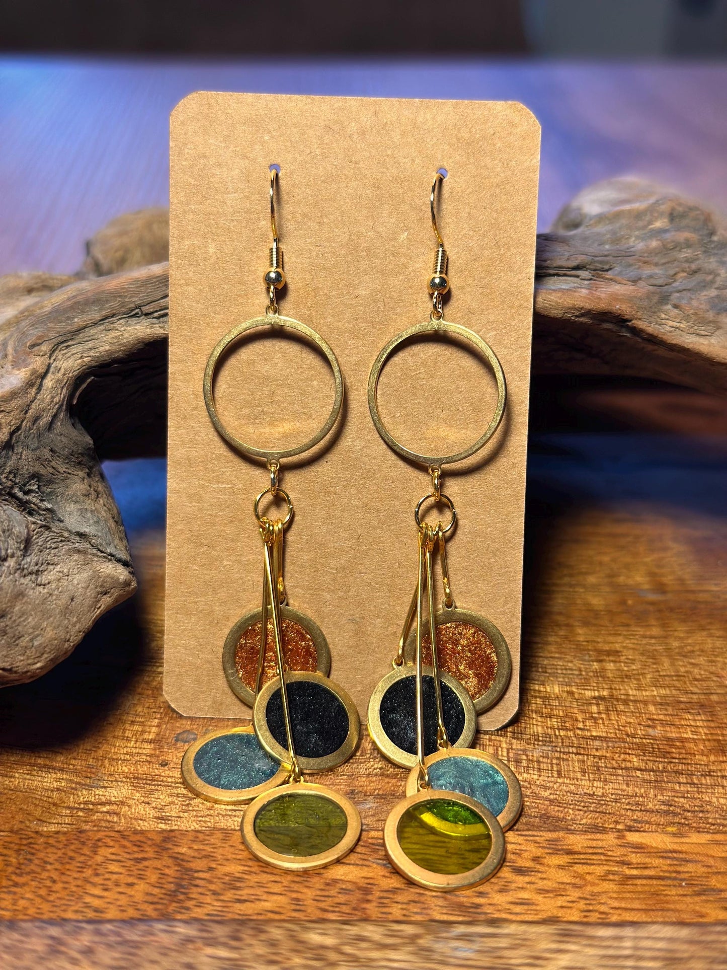 Resin and beaded earrings