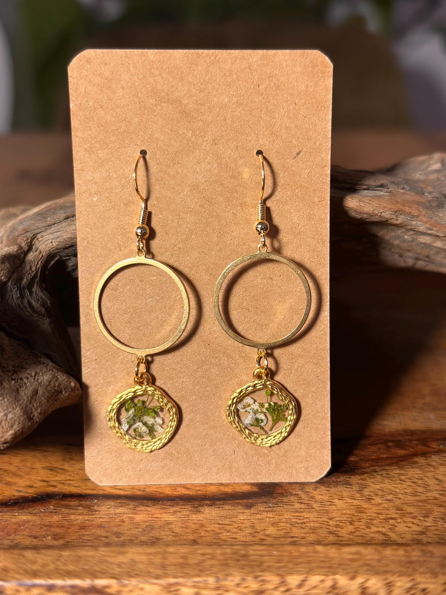 Resin and beaded earrings