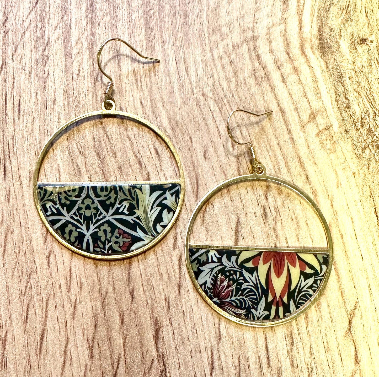 Resin and seed bead earrings