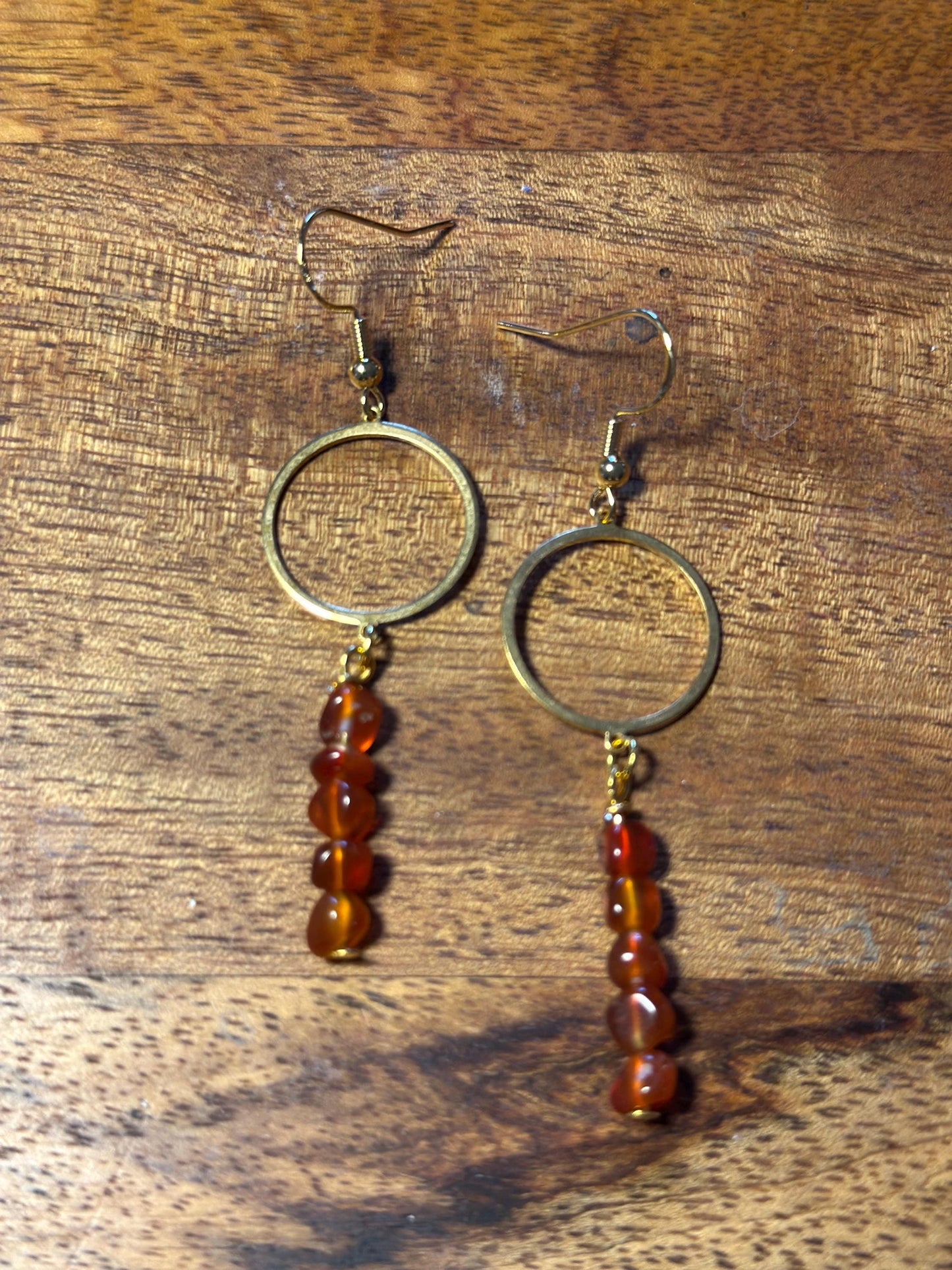 Beaded carnelian earrings