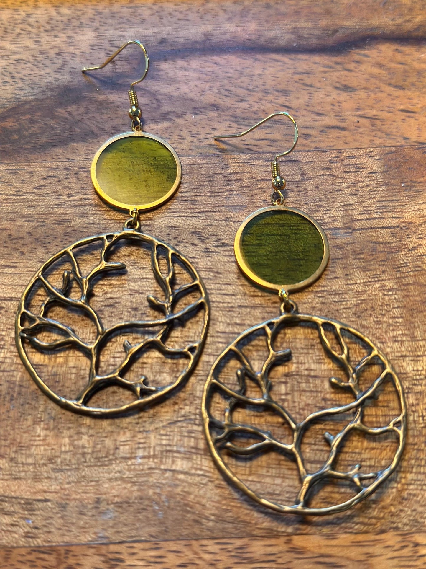 Resin and beaded earrings