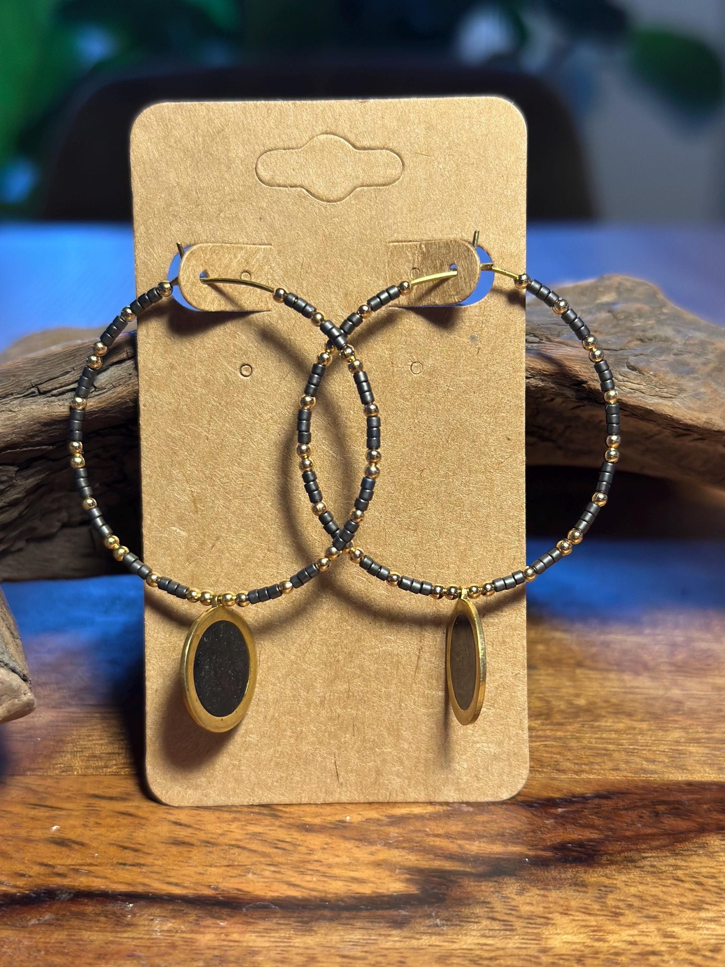 Beaded hoop earrings