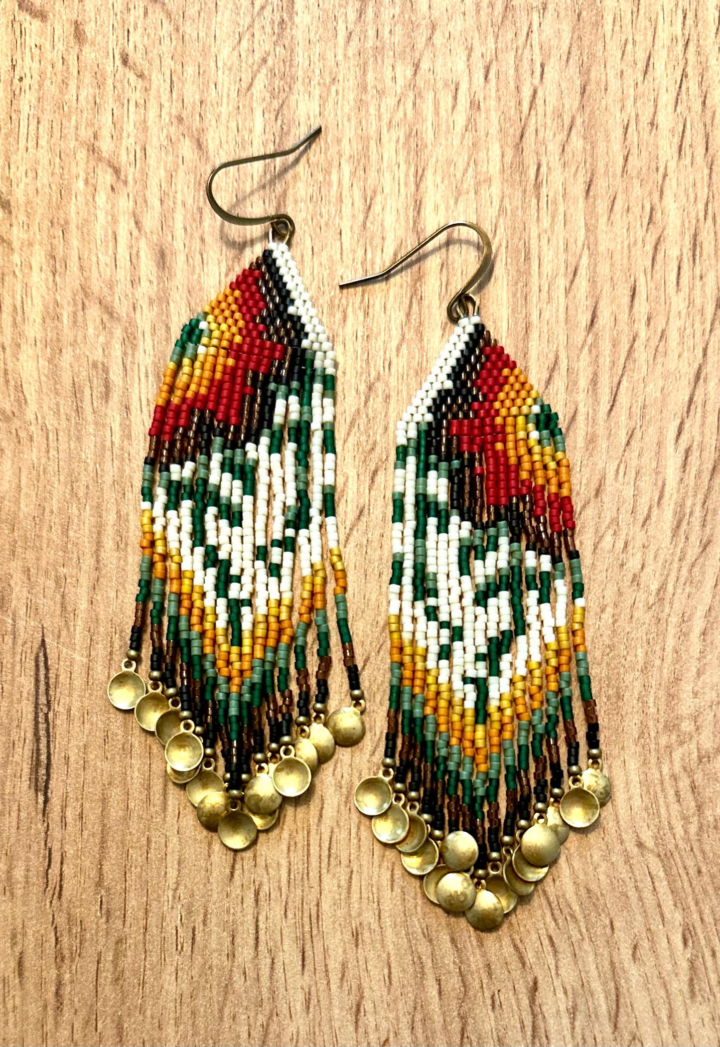 Hand-Beaded Fringe Earrings
