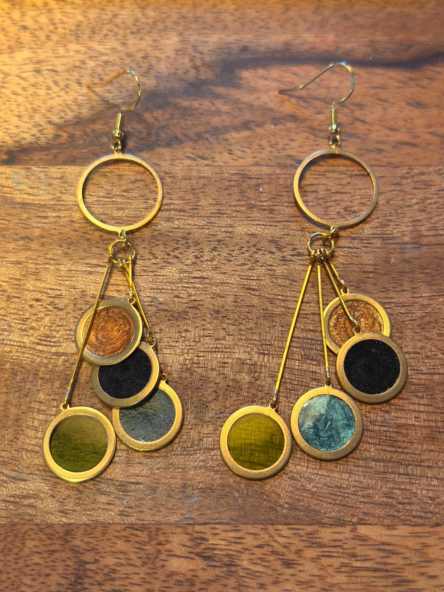 Resin and beaded earrings