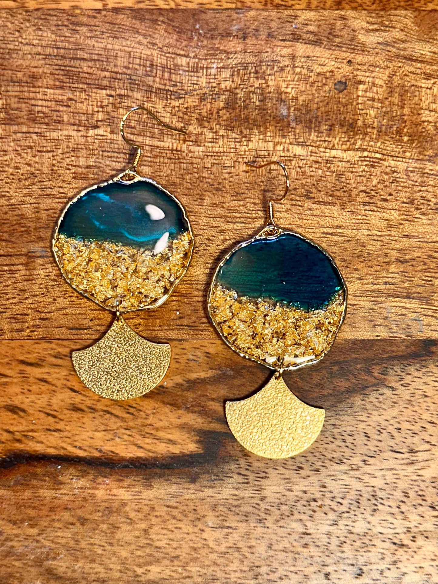 Resin and beaded earrings