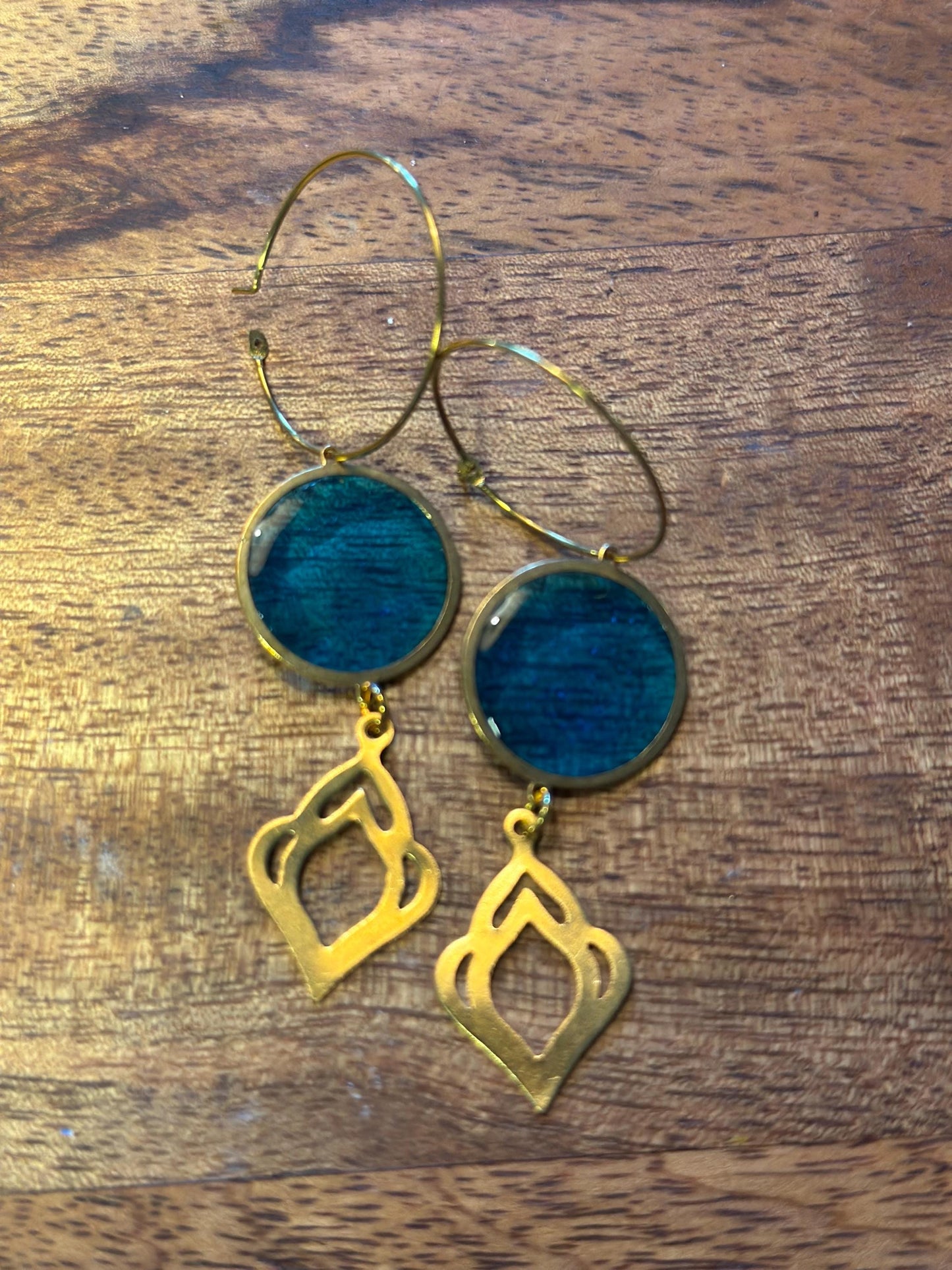 Resin and beaded earrings