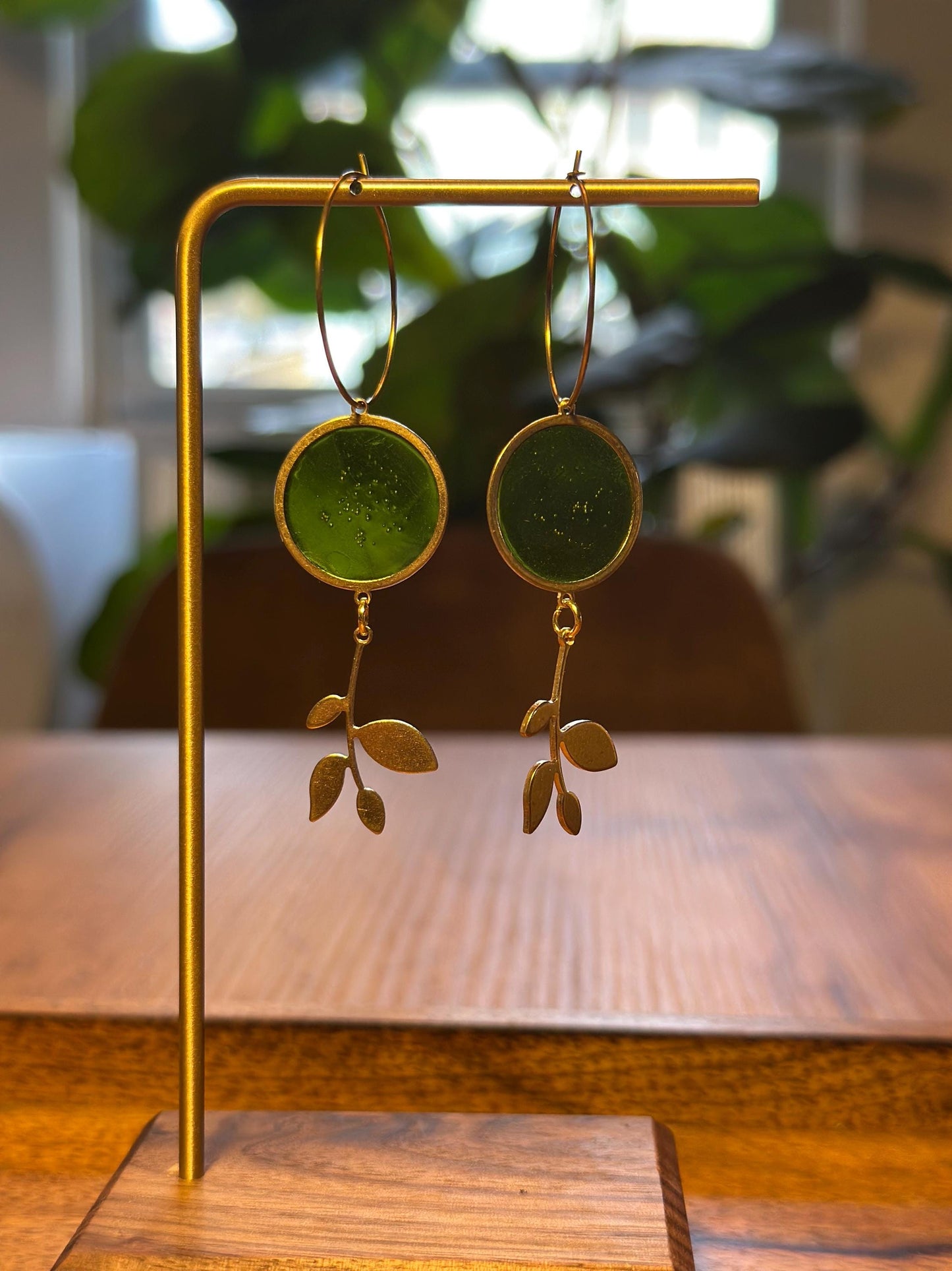 Resin and beaded earrings
