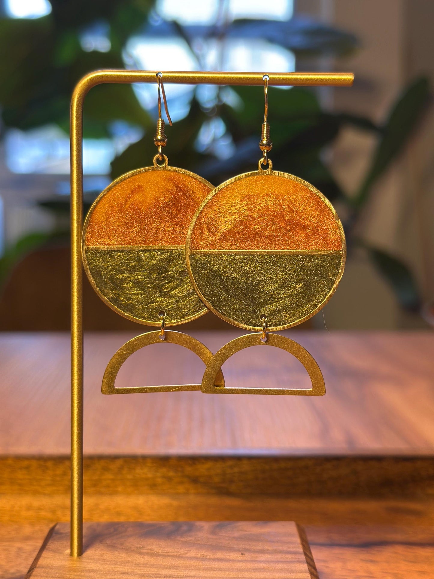 Resin and beaded earrings