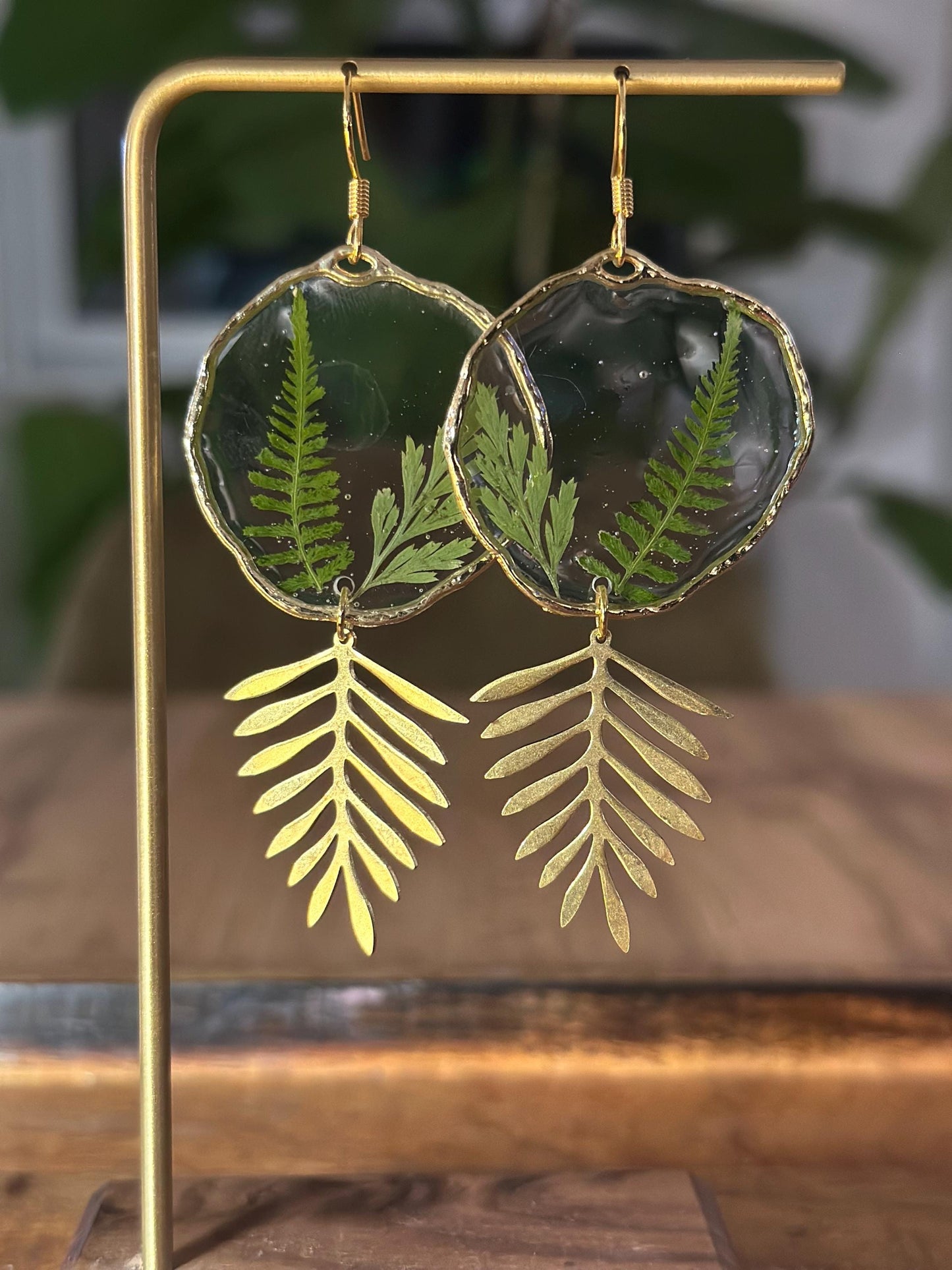 Resin and pressed flower earrings
