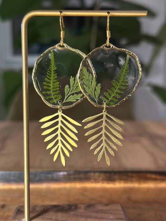 Resin and pressed flower earrings
