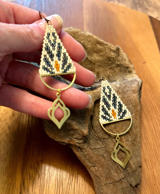 Hand-Beaded Fringe Earrings