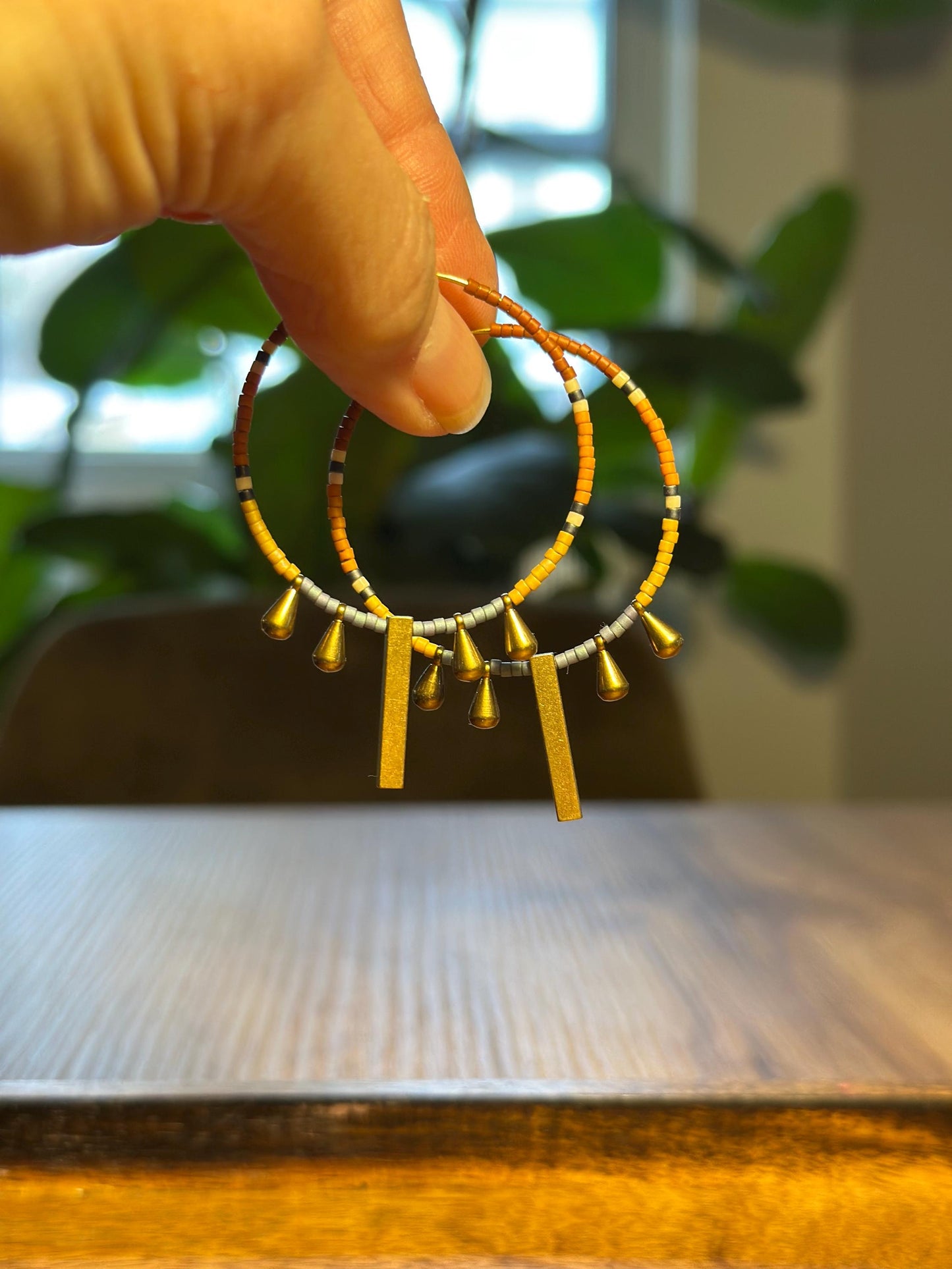 Beaded hoop earrings